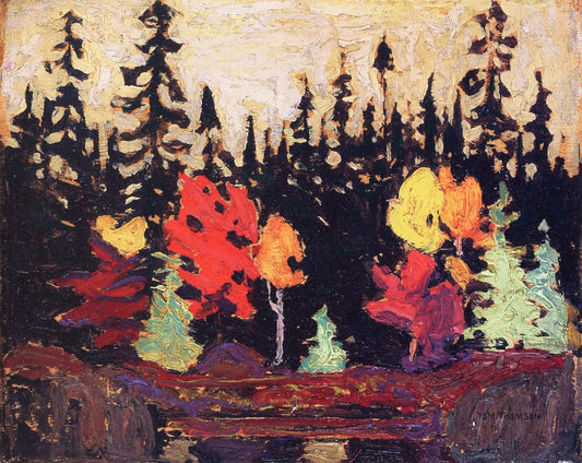 Black Spruce and Maple, vintage artwork by Tom Thomson, 12x8" (A4) Poster