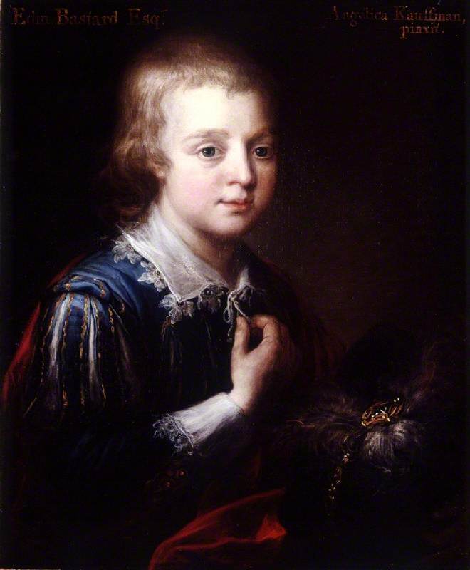 Edmund Bastard as a Boy, vintage artwork by Angelica Kauffmann, 12x8" (A4) Poster
