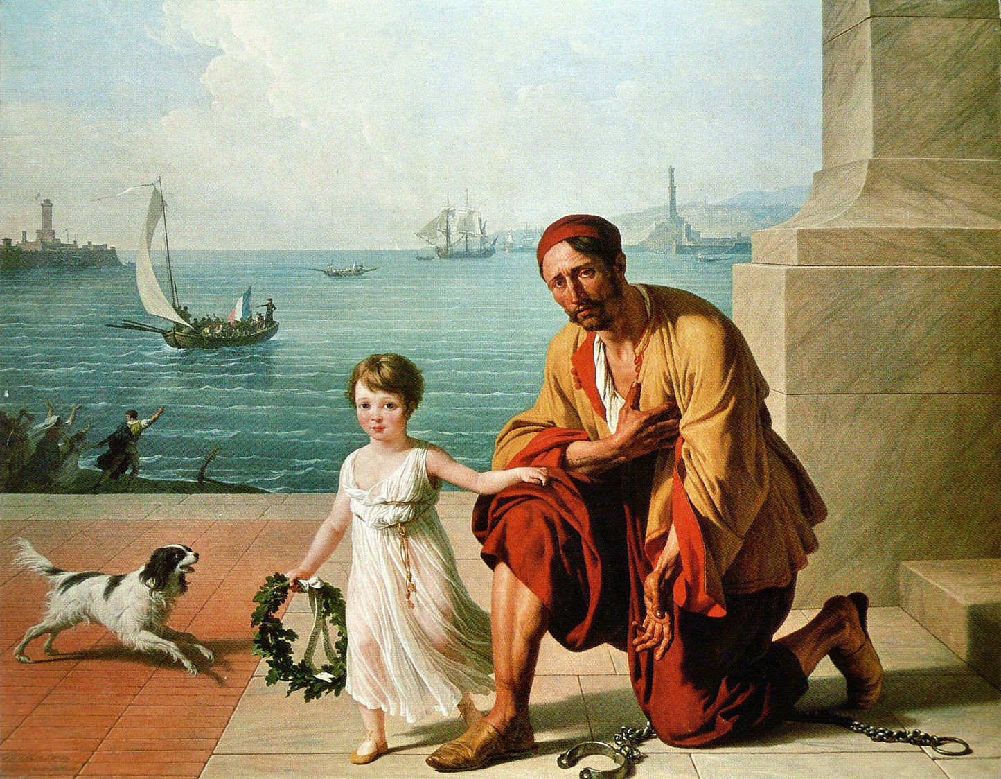 Allegorie de la liberation des esclaves d'Alger par Jerôme Bonaparte, vintage artwork by François-Andre Vincent, 12x8" (A4) Poster