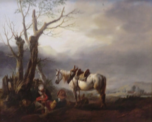 Labourer Resting, vintage artwork by Philips Wouwerman, 12x8" (A4) Poster