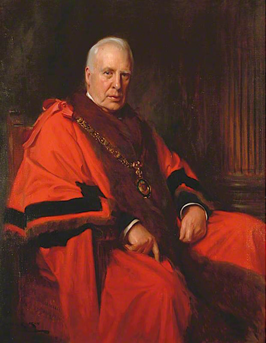 Alderman Sir Charles O'Brien Harding, JP, MRCS, LRCP, Honorary Freeman, Mayor of Eastbourne, vintage artwork by Lance Calkin, 12x8" (A4) Poster