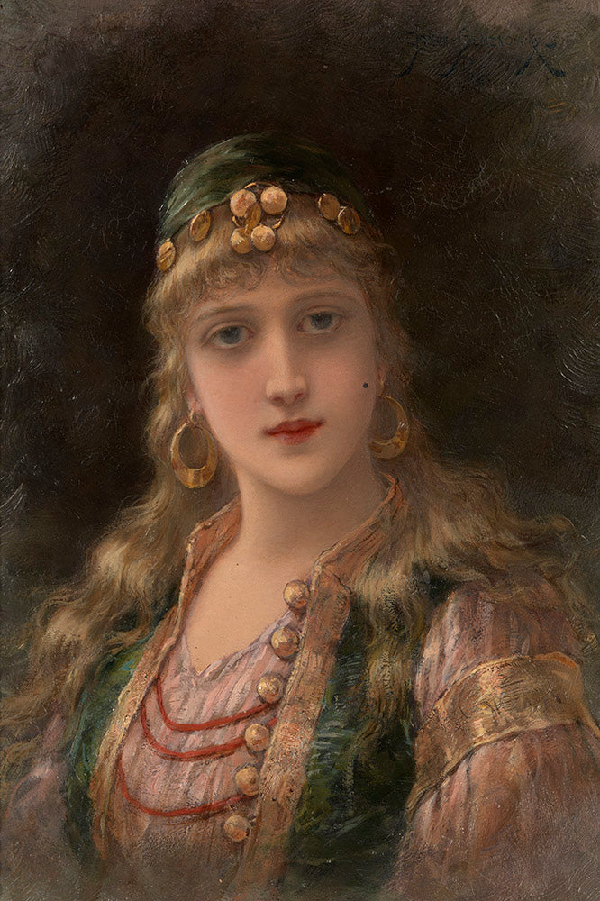 Portrait of a Young Gypsy by Emile Eisman-Semenowsky,A3(16x12")Poster