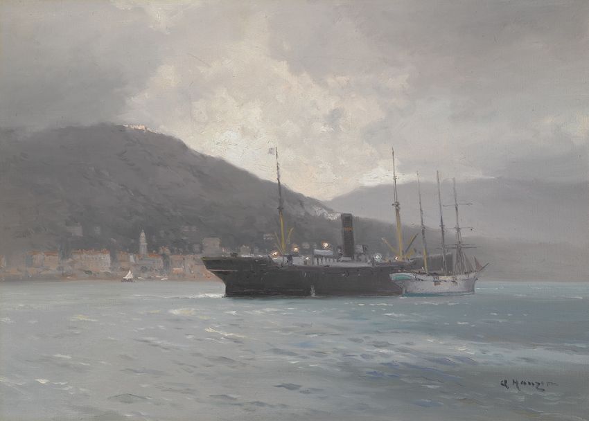 Before the Rain, vintage artwork by Alexei Vasilievich Hanzen, 12x8" (A4) Poster
