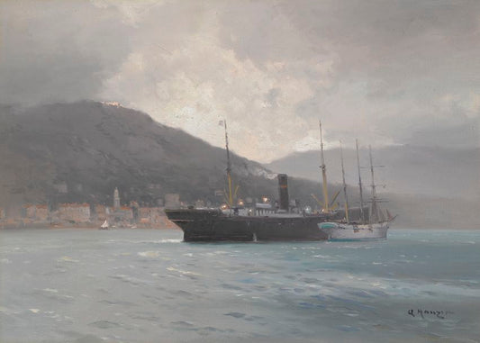 Before the Rain, vintage artwork by Alexei Vasilievich Hanzen, 12x8" (A4) Poster