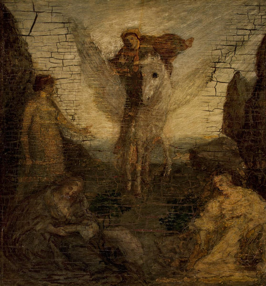 Pegasus, vintage artwork by Albert Pinkham Ryder, 12x8" (A4) Poster