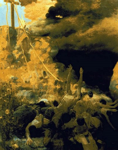 El Abismo, vintage artwork by Fernando Cabrera Canto, 12x8" (A4) Poster