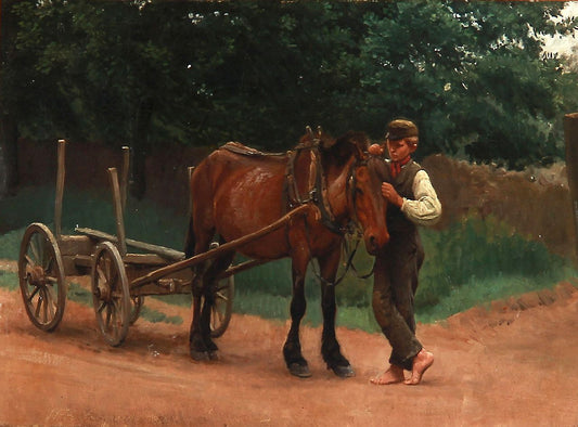 A short rest, vintage artwork by Niels Kristian Skovgaard, 12x8" (A4) Poster