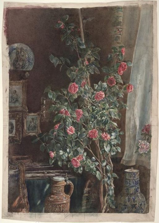 Motiv aus dem Arbeitszimmer des Künstlers, vintage artwork by Rudolf von Alt, A3 (16x12") Poster Print