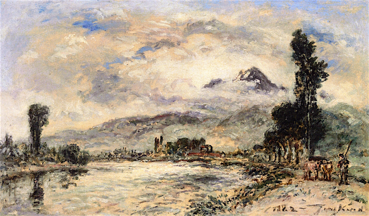 Landscape near Grenoble, vintage artwork by Johan Barthold Jongkind, A3 (16x12") Poster Print