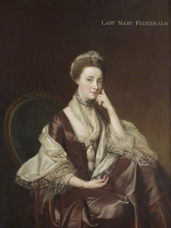 Lady Mary Fitzgerald, vintage artwork by Attributed to Johann Zoffany, 12x8" (A4) Poster