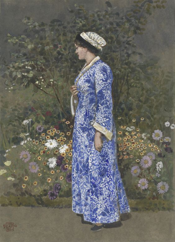 Woman in Kimono, vintage artwork by Walter Crane, 12x8" (A4) Poster