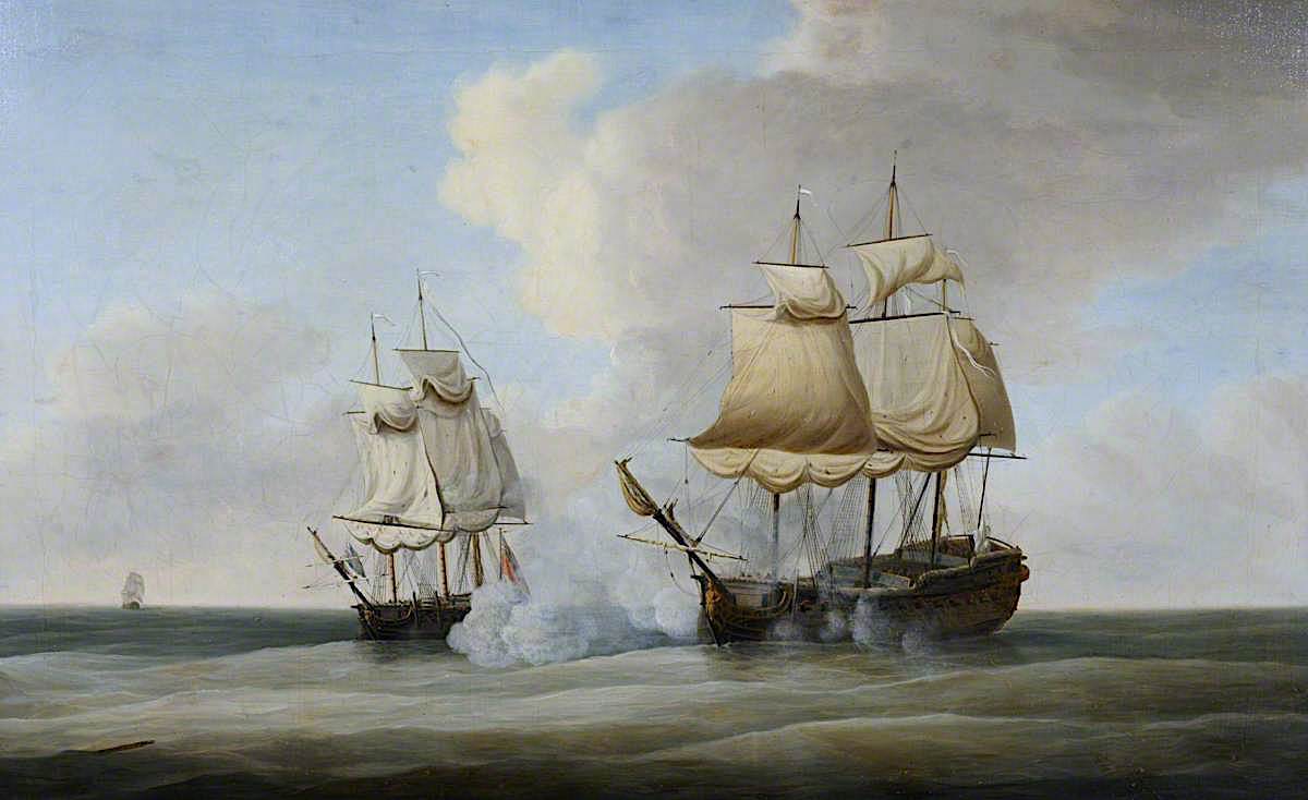 The Capture of the 'Duc de Chartres', 18 April 1747, vintage artwork by Dominic Serres, 12x8" (A4) Poster
