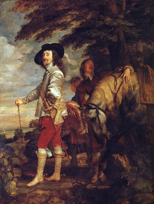Charles I: King of England at the Hunt, vintage artwork by Anthony van Dyck, 12x8" (A4) Poster