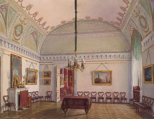 A Hall in the Winter Palace, vintage artwork by Eduard Gau, A3 (16x12") Poster Print