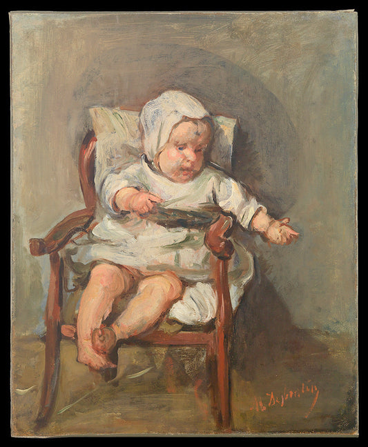 Baby  in Chair, vintage artwork by Marcellin Desboutin, A3 (16x12") Poster Print