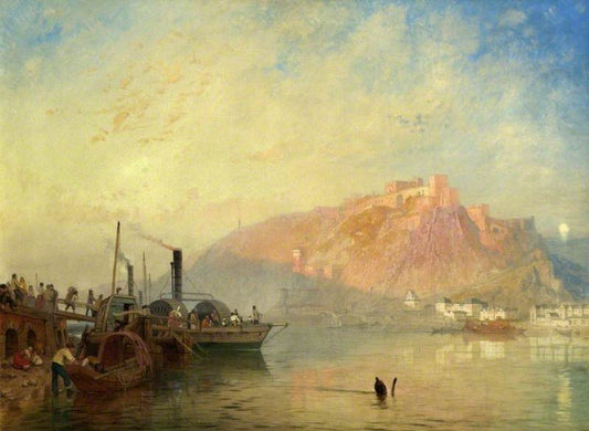 Ehrenbreitstein, from Coblenz, Germany, on the Rhine, vintage artwork by James Baker Pyne, A3 (16x12") Poster Print