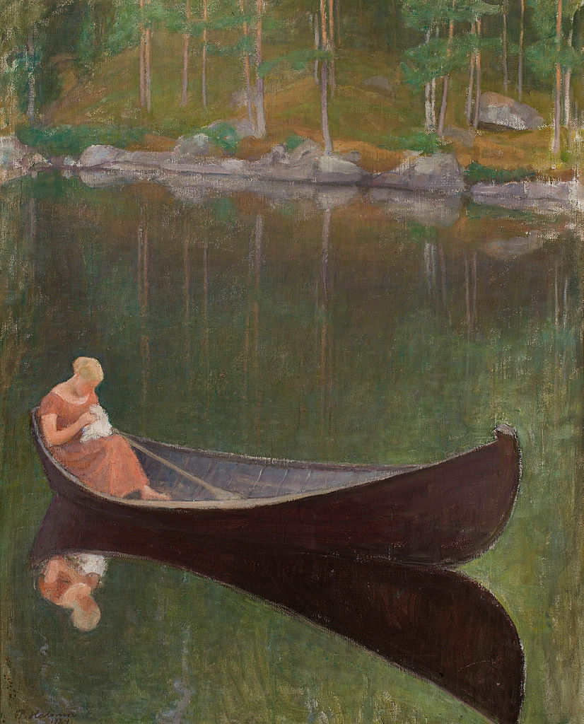 Woman in a Boat by Pekka Halonen,A3(16x12")Poster