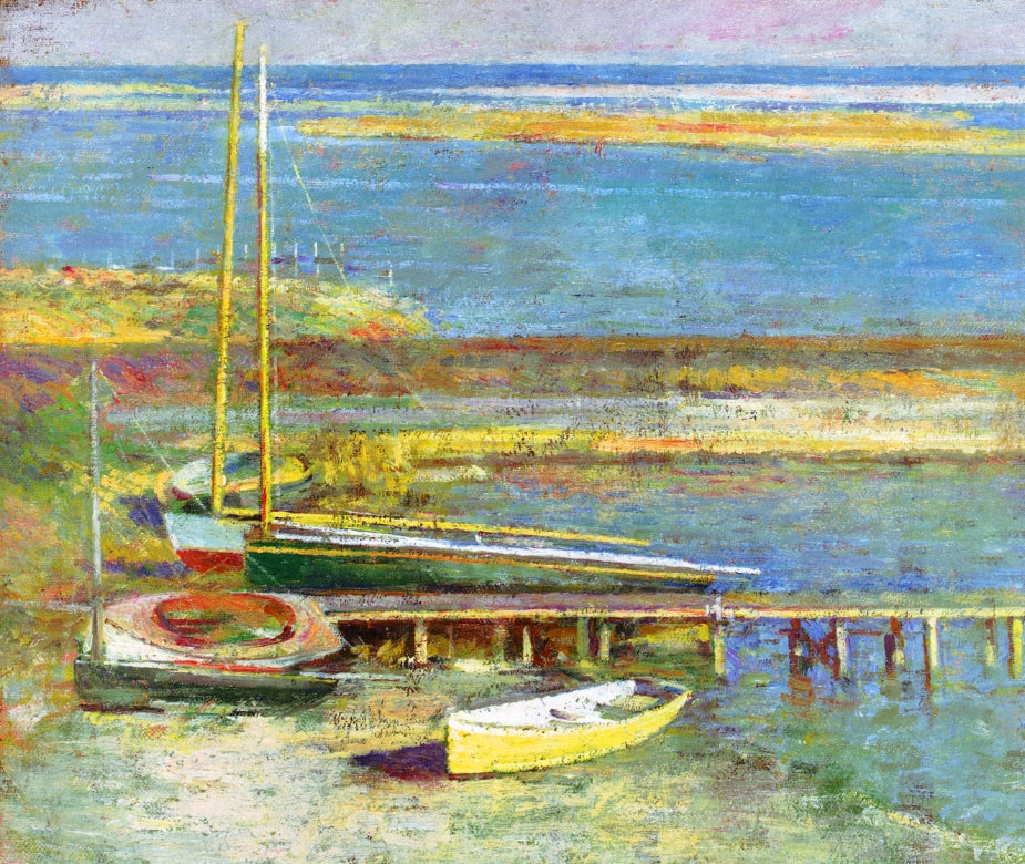 Boats at a Landing by Theodore Robinson,A3(16x12")Poster