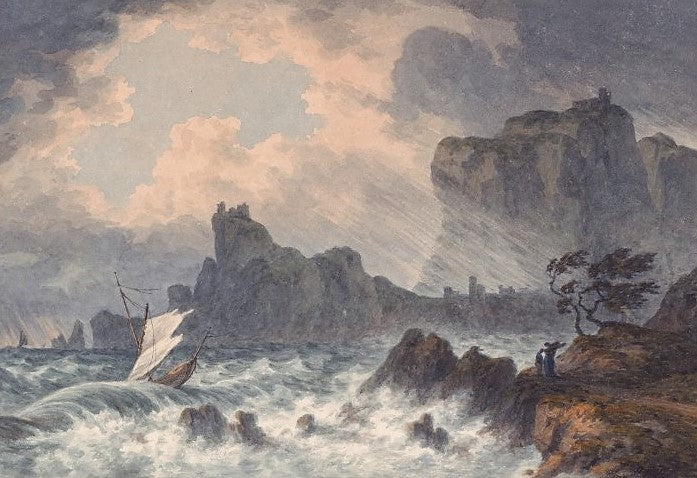 In the Gulf of Salerno, vintage artwork by John Warwick Smith, 12x8" (A4) Poster