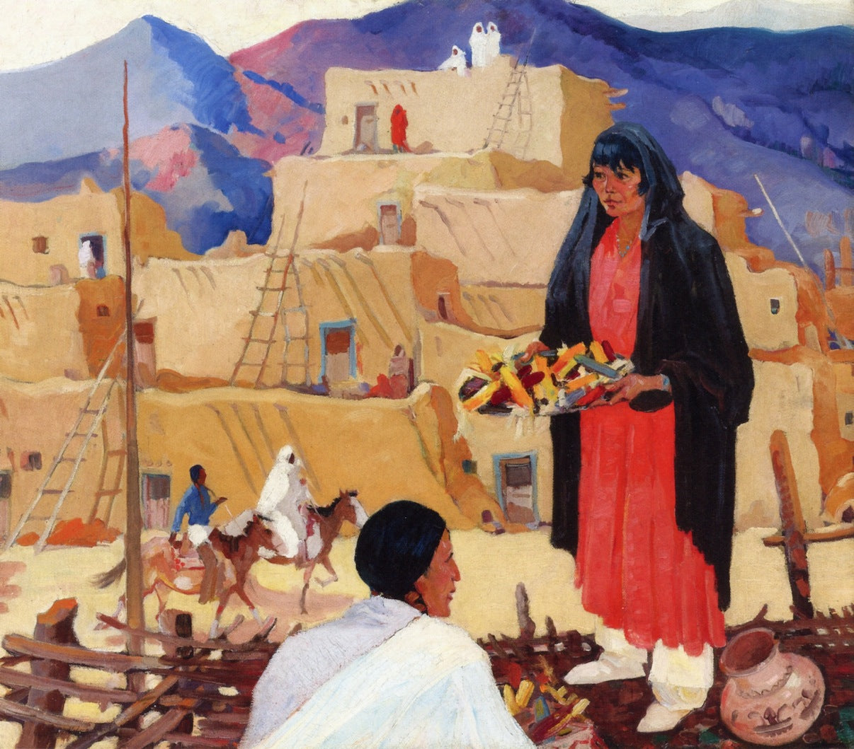 Pueblo Maiden by Laverne Nelson Black,16x12(A3) Poster