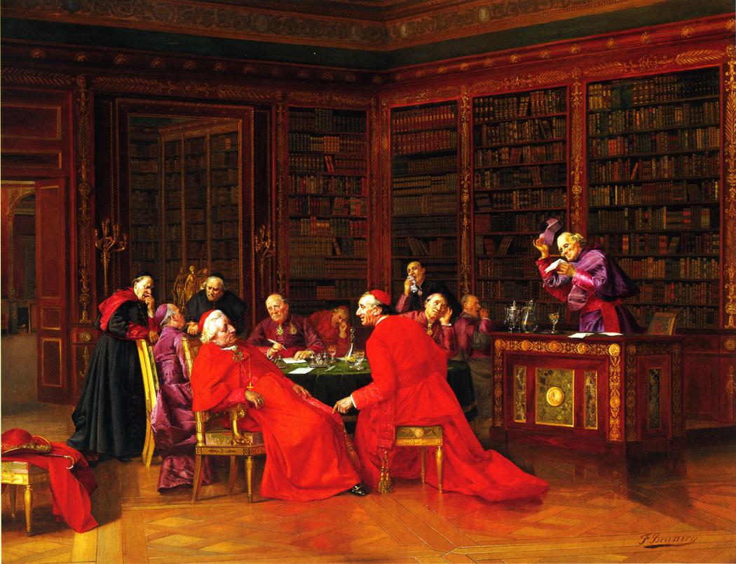 A Tedious Conference, vintage artwork by Francois Brunery, 12x8" (A4) Poster