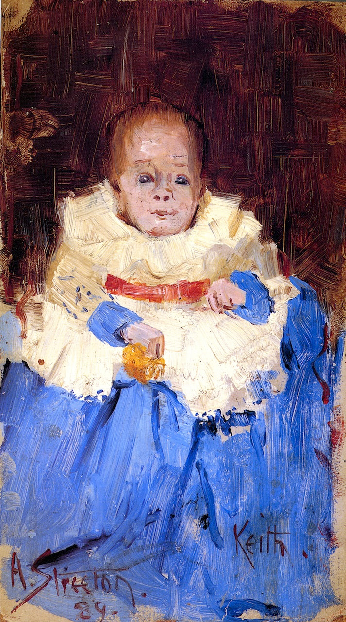 Orange, Blue and White, vintage artwork by Sir Arthur Streeton, 12x8" (A4) Poster