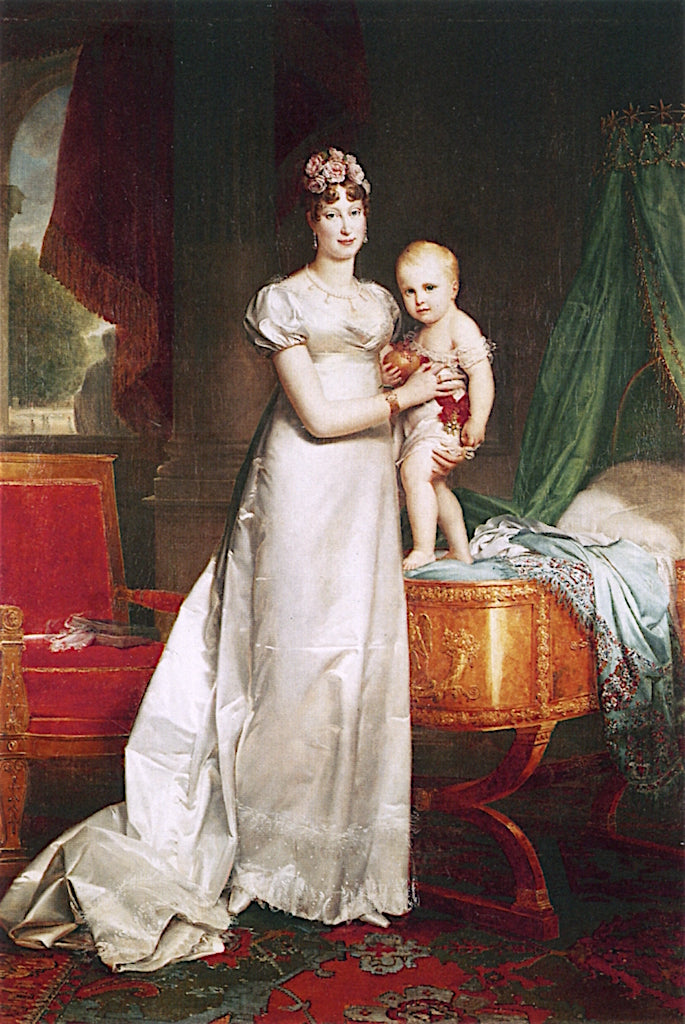 Empress Marie-Louise and Her Son, the King of Rome, vintage artwork by François Gerard, 12x8" (A4) Poster