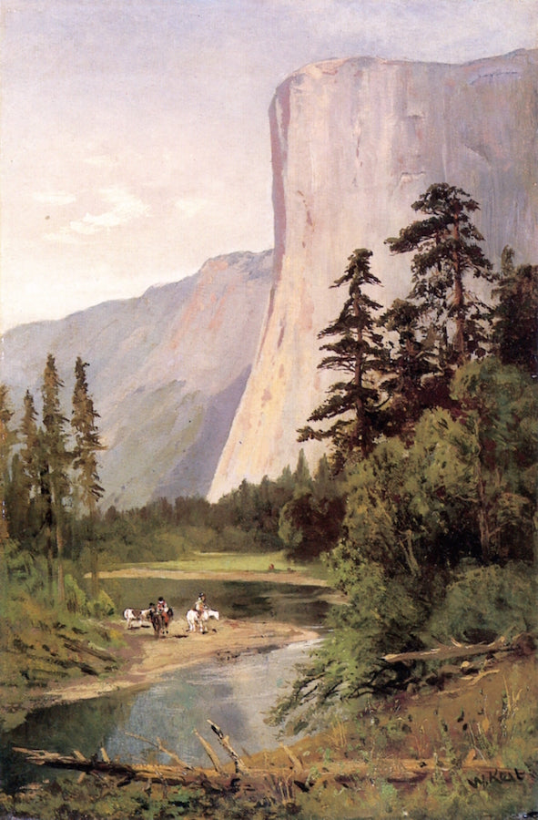 El Capitan, Yosemite Valley, vintage artwork by William Keith, 12x8" (A4) Poster