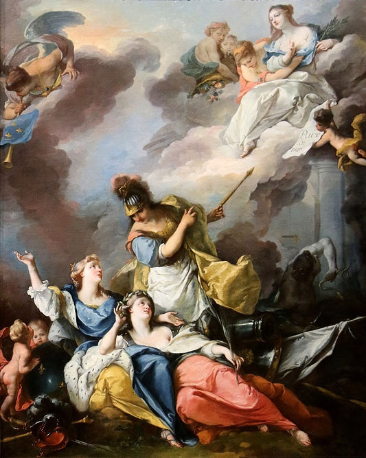 Allegorie de la paix de Vienne (Allegory of the Peace of Vienna), vintage artwork by Michel-François Dandre-Bardon, 12x8" (A4) Poster