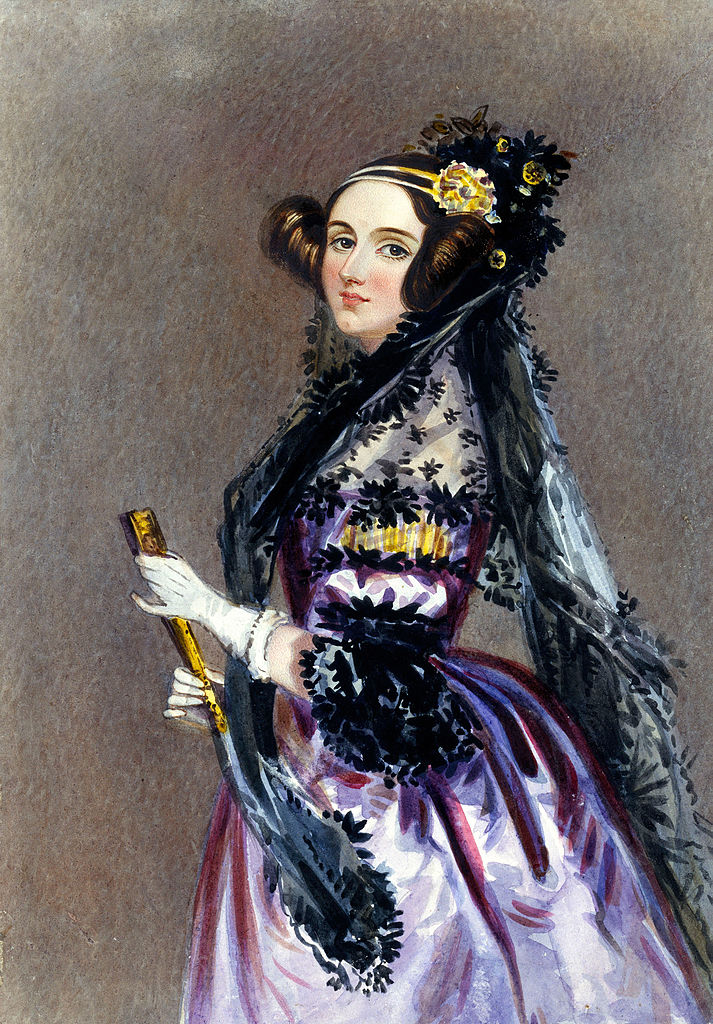 Ada King, Countess of Lovelace, vintage artwork by Alfred Edward Chalon, 12x8" (A4) Poster