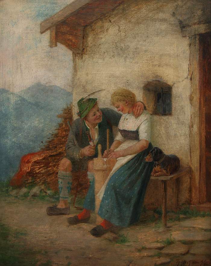 In front of the house by Theodore Kleehaas,A3(16x12")Poster