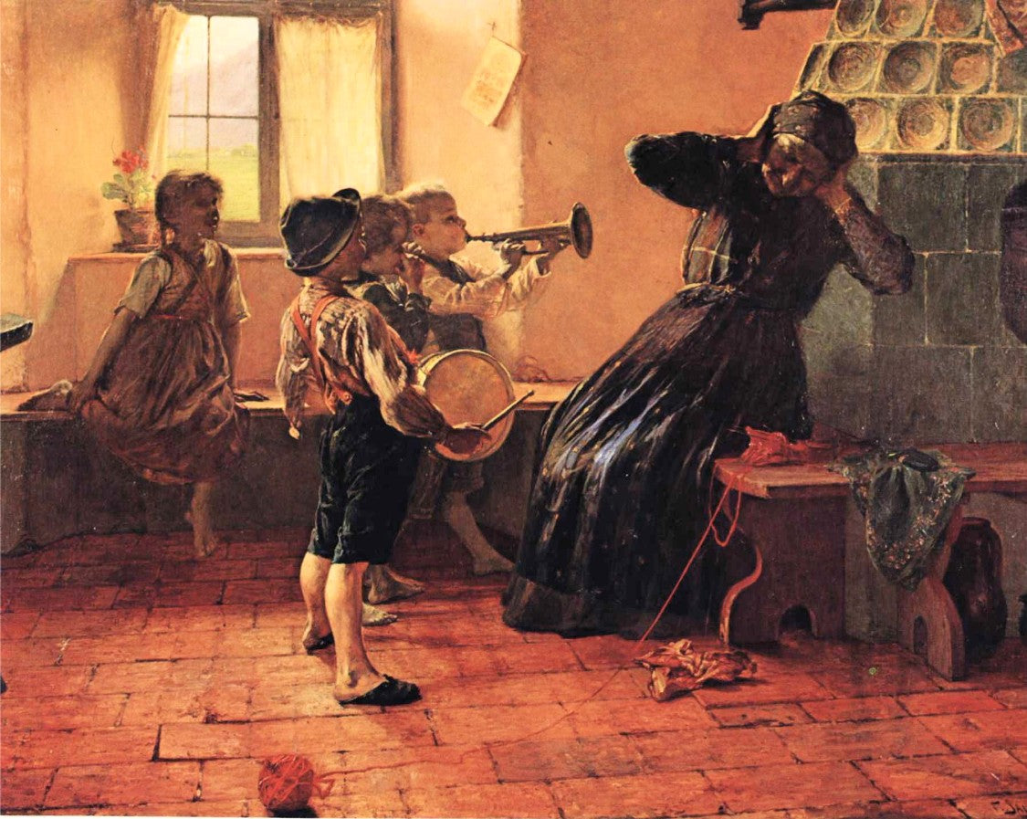 Children's Concert, vintage artwork by Georgios Jakobides, 12x8" (A4) Poster