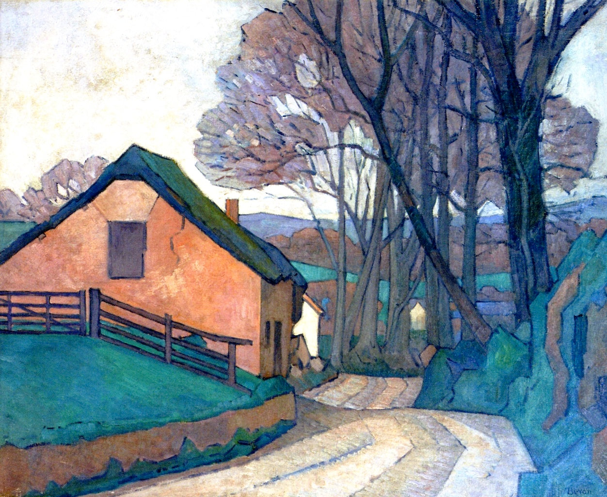 Near Hemyock, vintage artwork by Robert Bevan, 12x8" (A4) Poster