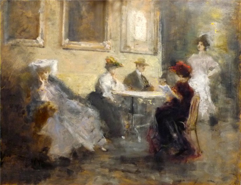 Old Milan, a Hotel Lounge by Pompeo Mariani,A3(16x12")Poster