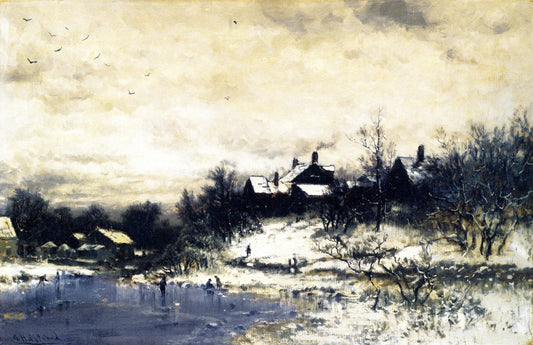 Skating in Winter, vintage artwork by George Herbert McCord, 12x8" (A4) Poster