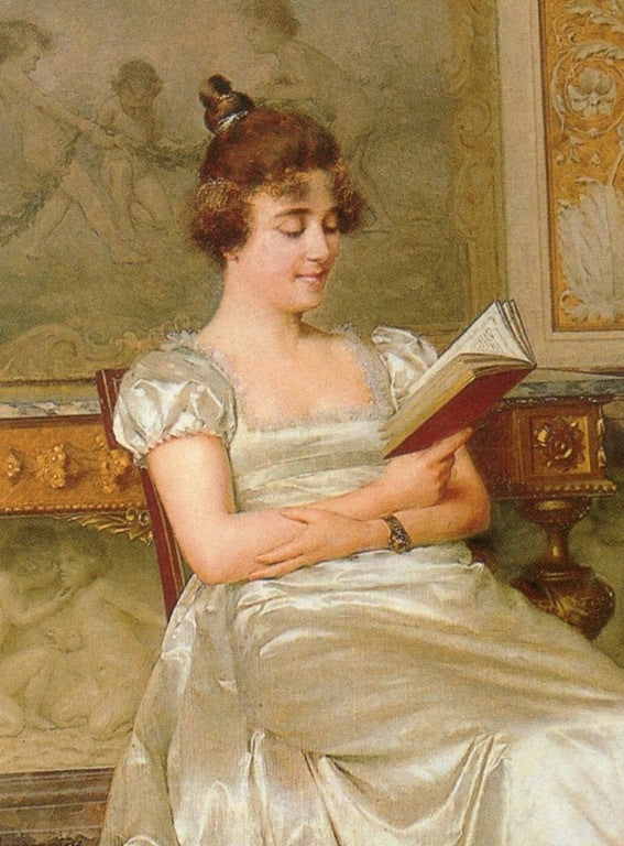 An amusing read, vintage artwork by Vittorio Reggianini, 12x8" (A4) Poster