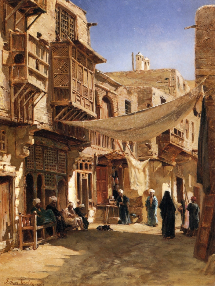 Street in Boulaq near Cairo, vintage artwork by John Varley the Younger, 12x8" (A4) Poster