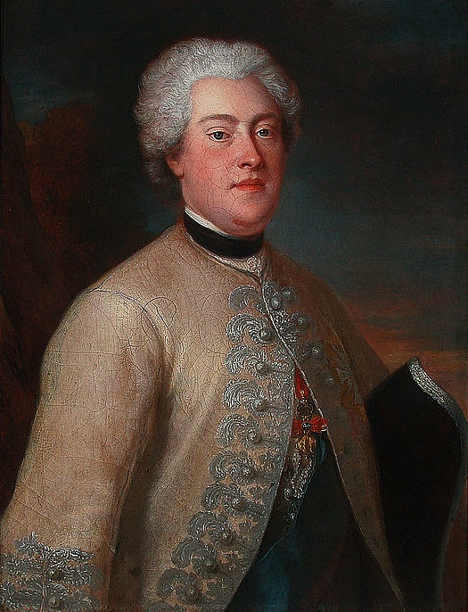Portrait of Frederick Augustus of Saxony, vintage artwork by Louis de Silvestre, 12x8" (A4) Poster