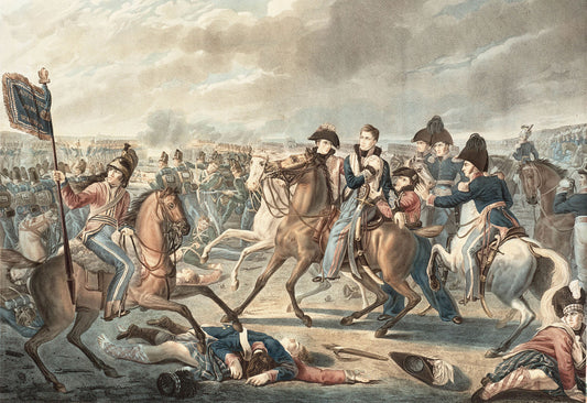 The injury to the Prince of Orange at Waterloo, vintage artwork by Joseph-Denis Odevaere, 12x8" (A4) Poster