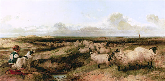 Lytham Common, vintage artwork by Richard Ansdell, A3 (16x12") Poster Print