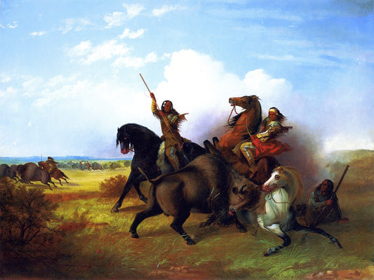 The Buffalo Hunt, vintage artwork by John Mix Stanley, A3 (16x12") Poster Print