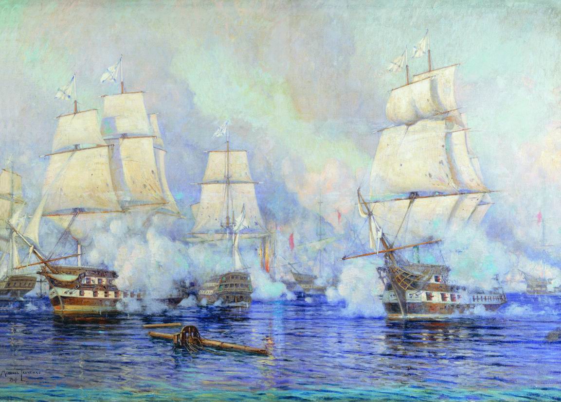 The Battle of Navarin by Mikhail Tkachenko,A3(16x12")Poster