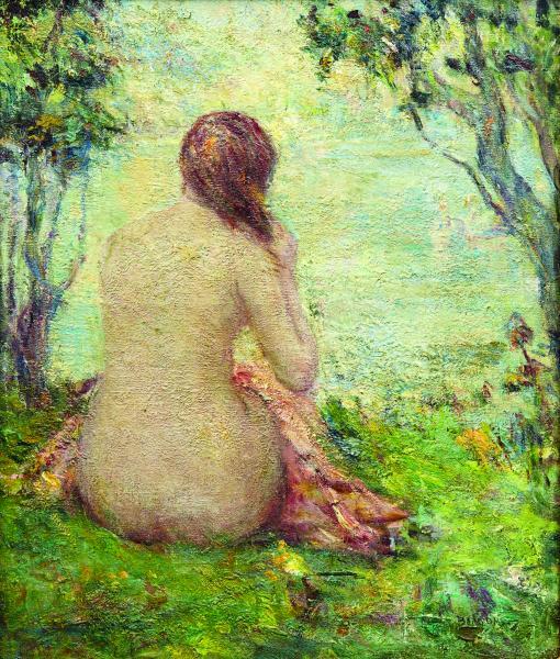 Young Nude by Lake by Martin Borgord,A3(16x12")Poster