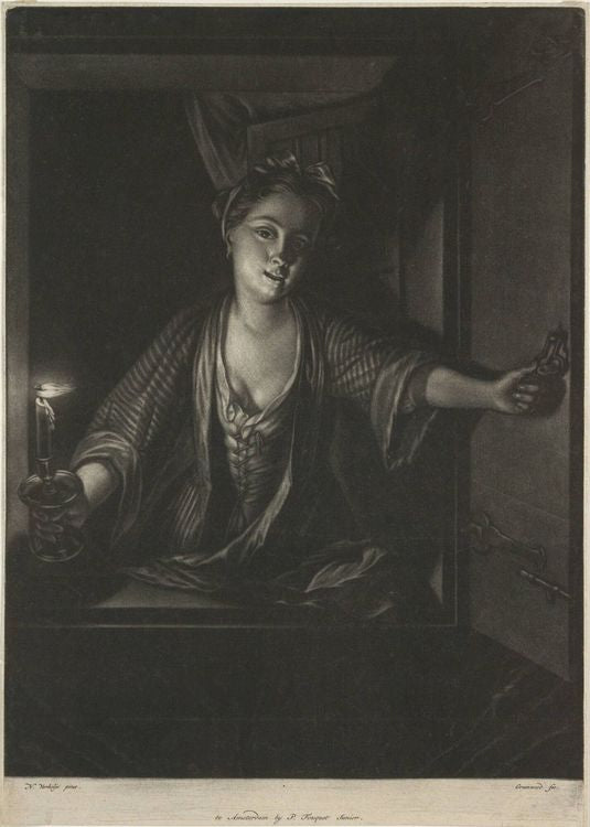 Girl with a Candle, vintage artwork by John Greenwood, 12x8" (A4) Poster