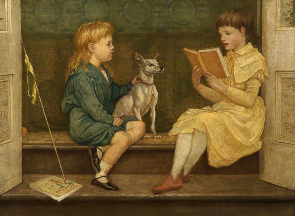 Beatrice and Lionel Crane, vintage artwork by Walter Crane, 12x8" (A4) Poster