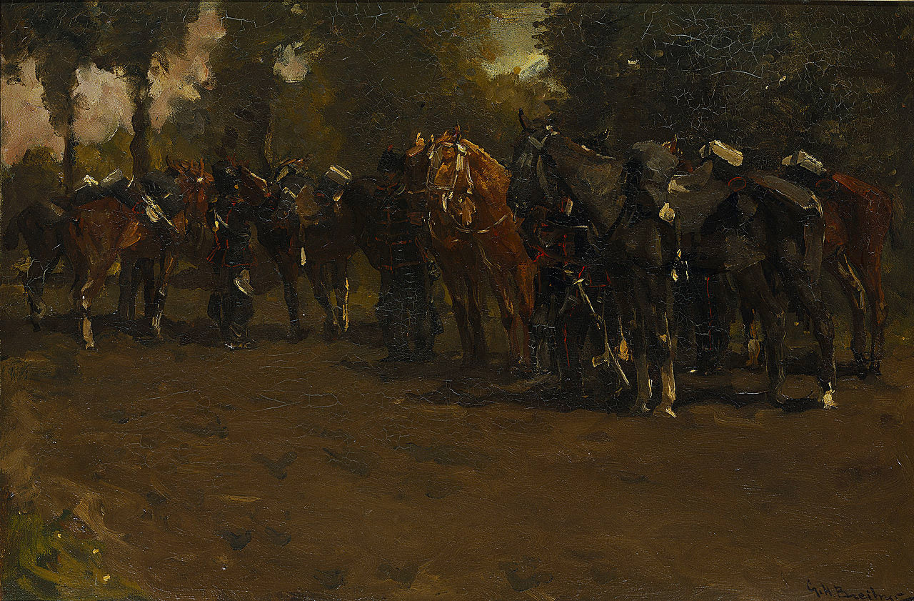 Cavalry at Rest by George Hendrik Breitner,A3(16x12")Poster
