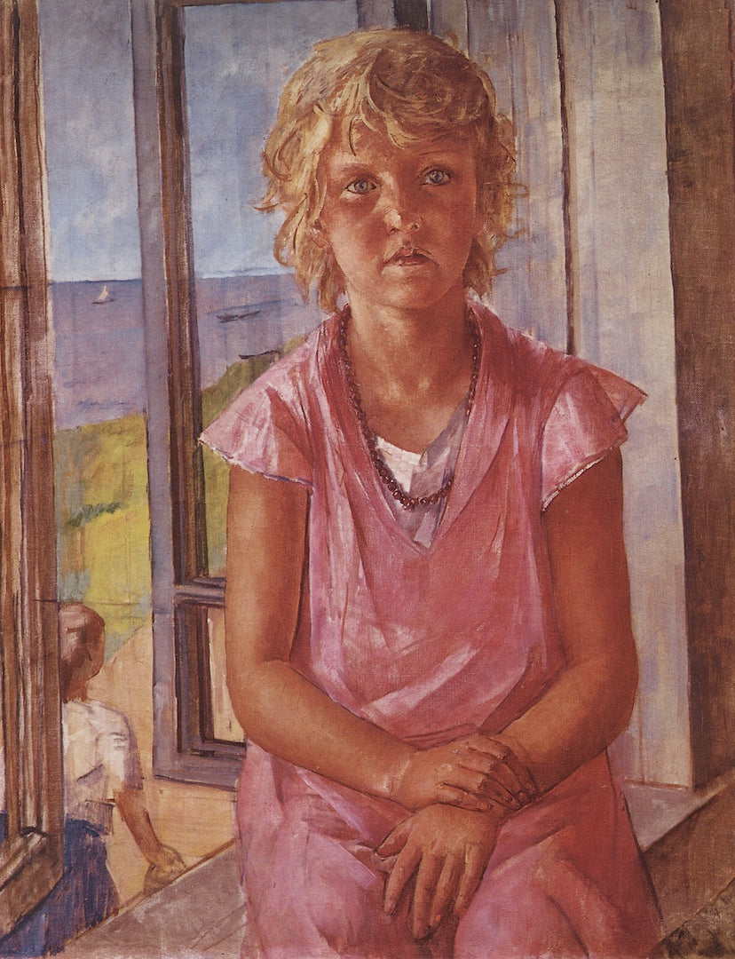 Fisherman's Daughter, vintage artwork by Kuzma Petrov-Vodkin, 12x8" (A4) Poster