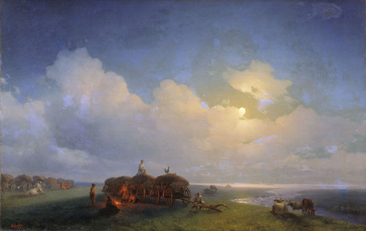 Chumaks Resting, vintage artwork by Ivan Constantinovich Aivazovsky, A3 (16x12") Poster Print