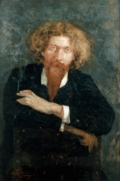 Portrait of Zo d'Axa, vintage artwork by Constant Montald, 12x8" (A4) Poster