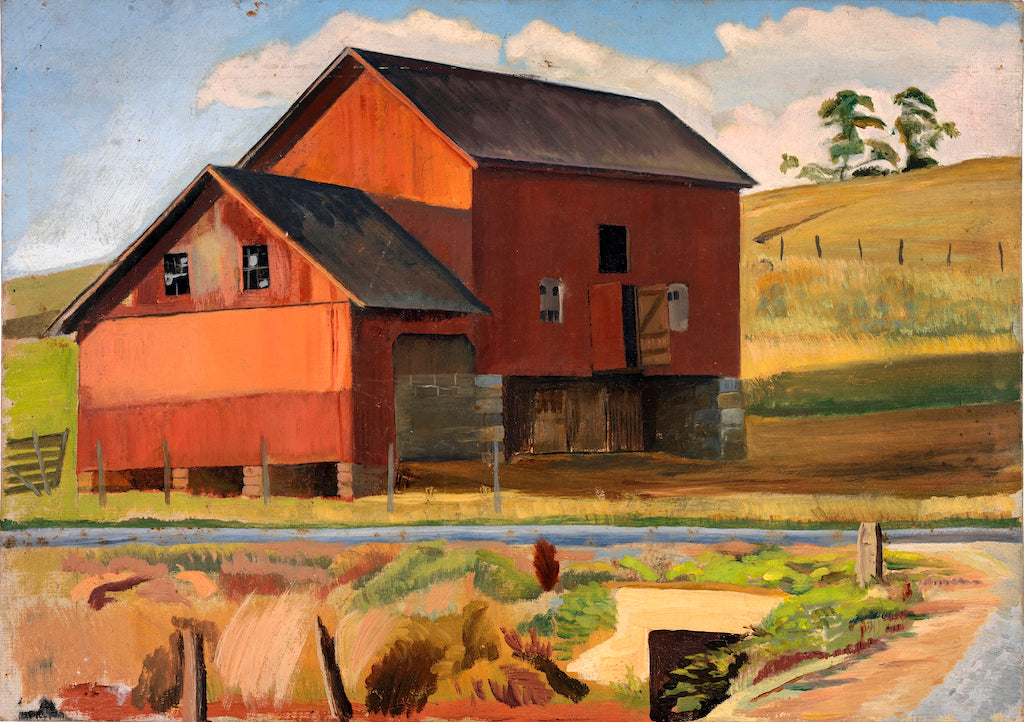 Bluemont Farm, vintage artwork by Edward Bruce, 12x8" (A4) Poster